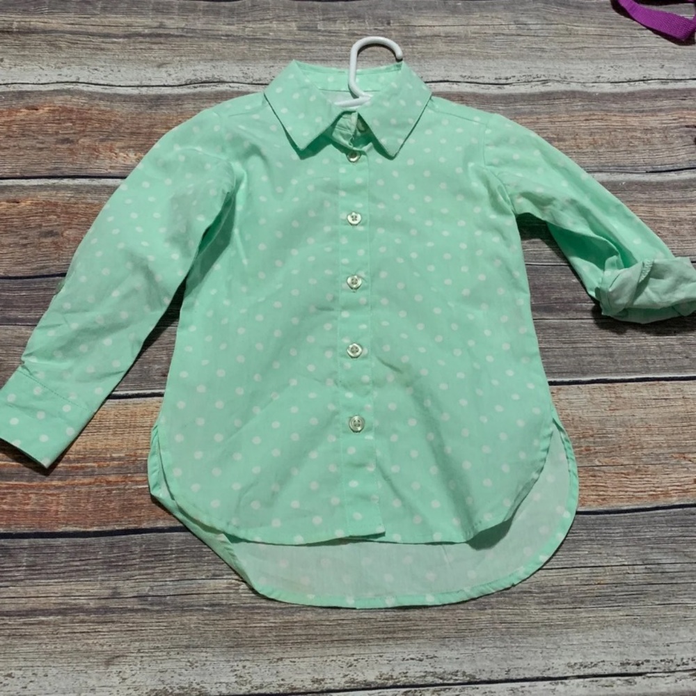 Ruffle Butts 4t Mint Polka Dot Shirt